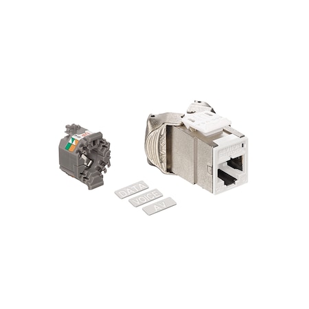 Leviton 1-Port Mod Jack 110 8W8P Cat6, Shielded T568A/B Quickport 61SJK-RW6